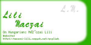 lili maczai business card